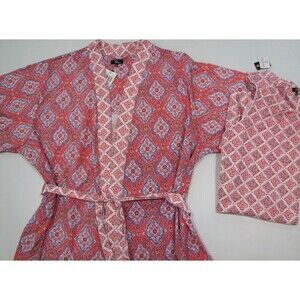 ARIA Plus Size Cotton Knit Night Gown House Dress & Robe Set 1X